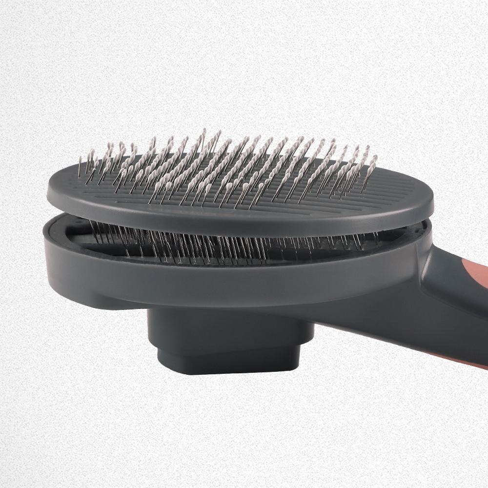 Hair Comb For Cats Self-Cleaning Hair Removal Slicker Brush Shedding Dog Brush Grooming Skin Friendly Cat Comb Stainless Steel