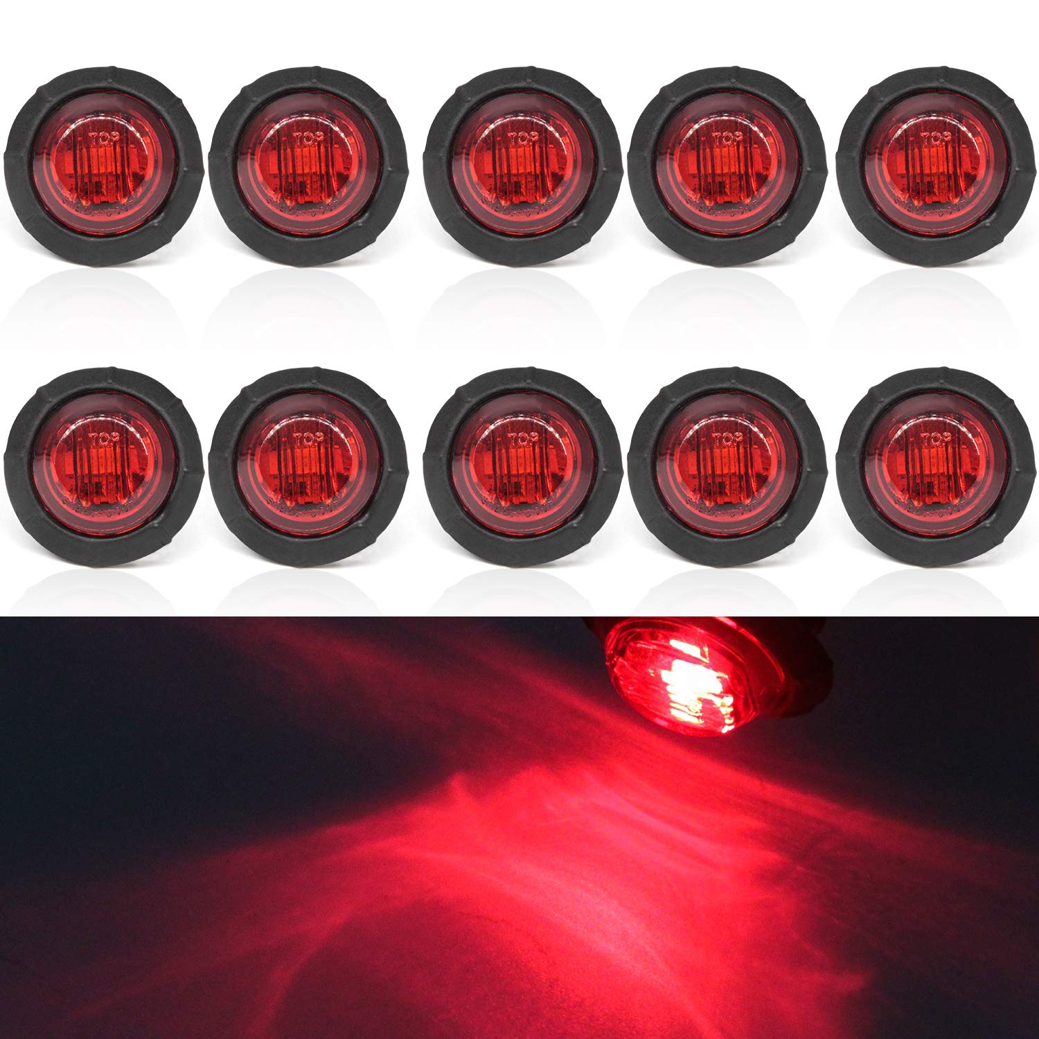 

X-STYLE 24V Красные Автомобильные Светодиодные Боковые Габаритные Огни 3 Ряда Пользовательские Декоративные Детали 12V-24V красный