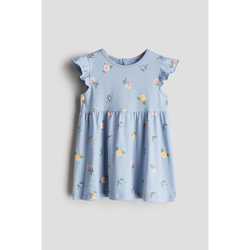 

HM Детская одежда Платье для девочки Осень Мода Комфорт и Повседневный Принт круглый вырез Рукав с оборками Платье принцессы 1265912 Blue/Florals 100/56