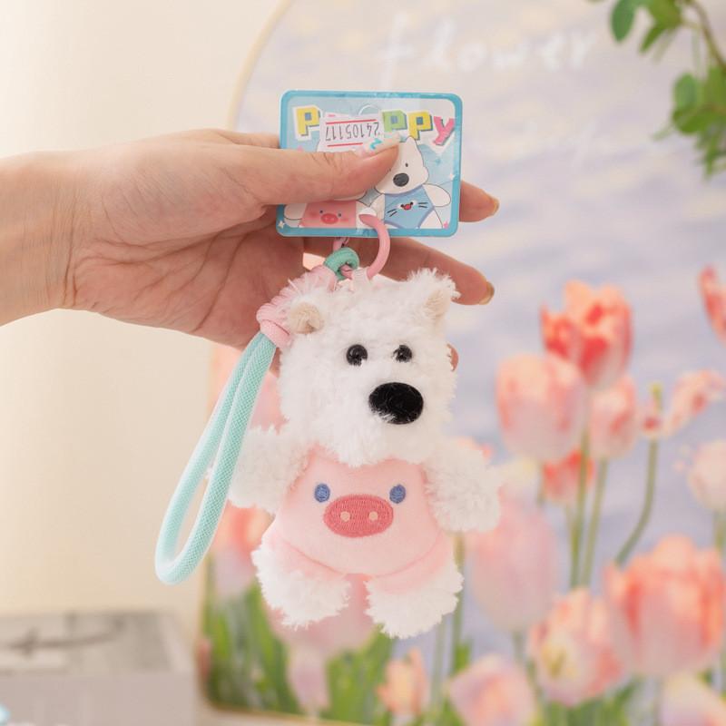 West Clothed Wear Highland White Terrier Dog Plush Toy Stuffed Animal Keychain
