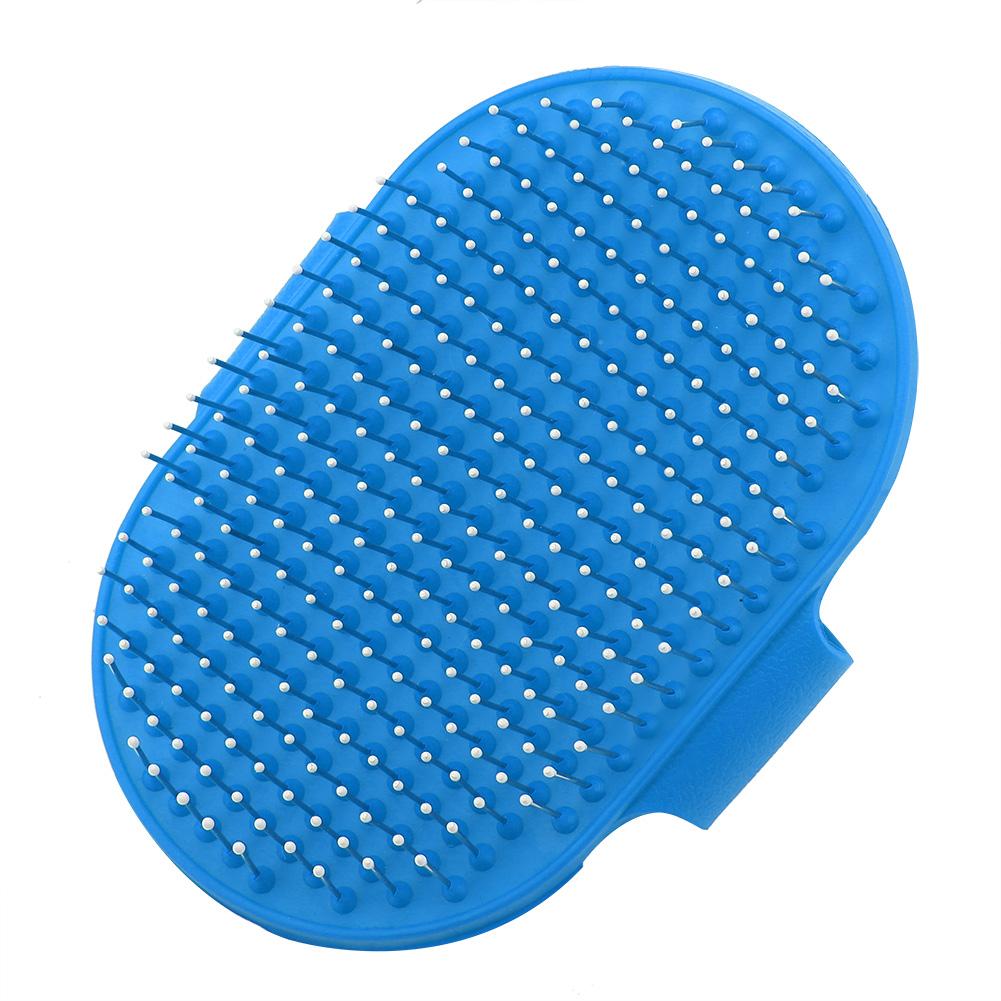 Round Silicone Pet Bathing Hair Grooming Clning Brush Dogs Cats Comb Supplies Blue