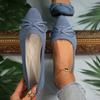 Fashion Comemore Summer New Pointed Toe Shallow Mouth Breathable Comfortable Casual Flats Shoes Solid Color Mesh Bowknot Loafers Women