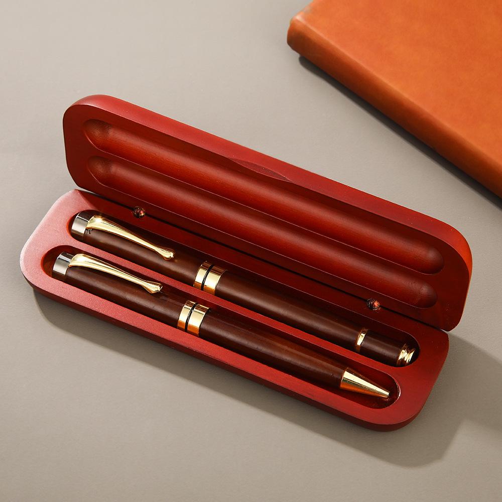 Maple Two-Tone Wooden Signature Pen & Writing Case Set for Teacher's Day & Students