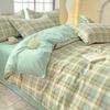 Plaid Striped Bed Sheet Quilt Cover Twill Thickened Quilt Cover Bedding Quilt Cover Three-piece Bed Sheet Set