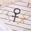 Punk Wrench Cross Stainless Steel Keychain Vintage Tool Design Fashion Pendant Practical Gift for Boyfriend Dad