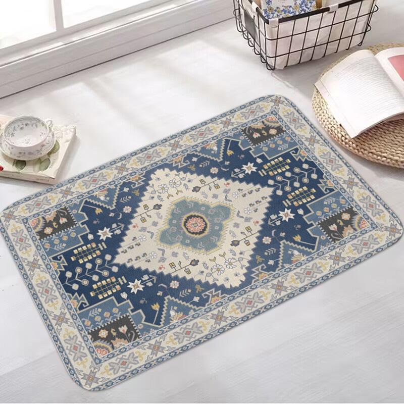 

Фланелевий Килимок Підлоговий Матеріал Поліестер Синій Технологічний Візерунок Плюшевий Килим Підходить Для Вітальні Передпокою Спальні Кабінету Ванної Кімнати 400MMx600MM