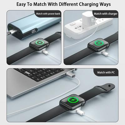 Cargador Inalámbrico Magnético Portátil para Reloj con Llavero Para Apple Watch 10 9 8 7 6 5 4 Ultra2 SE Tipo C L Puerto de Carga Doble