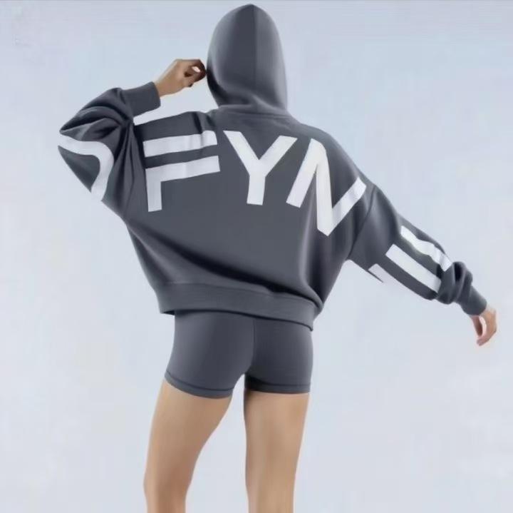 DFYNE Grenzüberschreitender High Street Samt Drop Shoulder Hoodie - Herbst/Winter Übergröße Kapuzenpullover