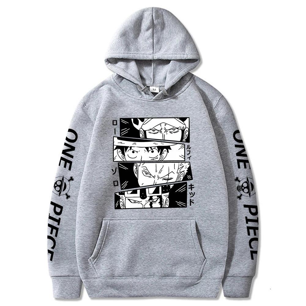 Anime One Piece Hoodie Luffy Zoro Law Kid Sweatshirts Cozy