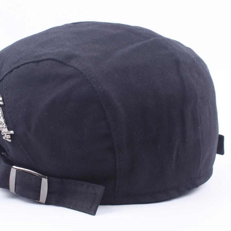 Hat Men'S British Season Cotton Beret Solid Color Peaked Cap Outdoor Sun Hat Forward Hat