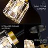 6-light Crystal Semi Embedded Ceiling Light Fixture