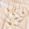 European Creative Holiday Series Stainless Steel Shell Marine Life Necklace for Women