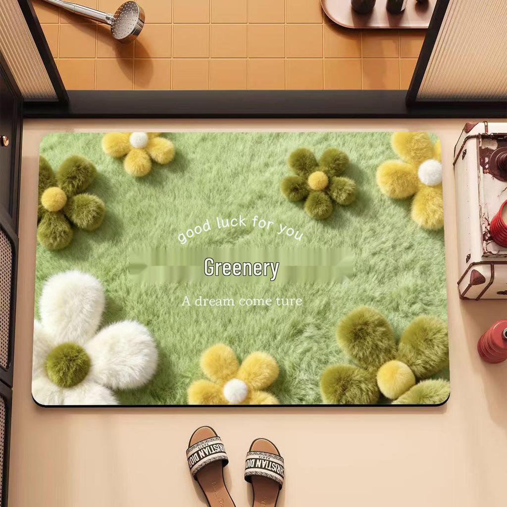 Fresh Floral 3D Diatomaceous Earth Bathroom Mat