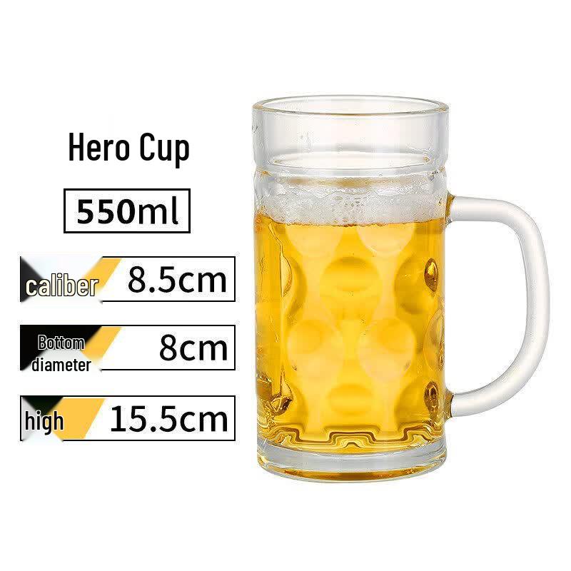 Large Capacity Pineapple Glass Beer Mug with Handle