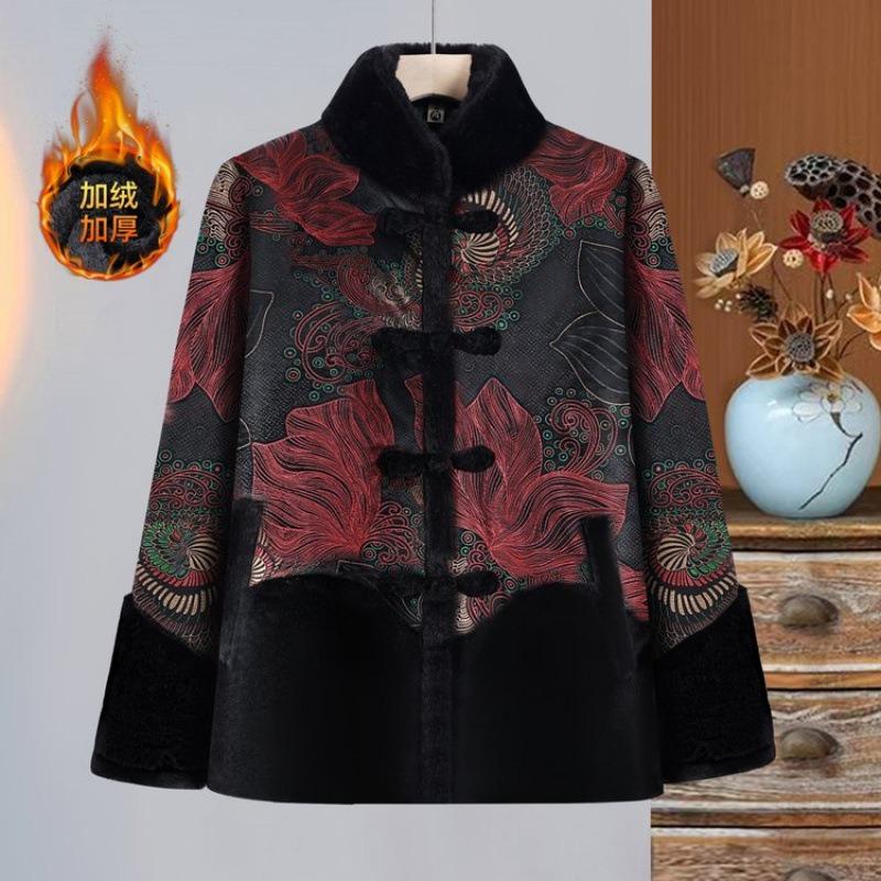 Fleece and Thickened Cotton-padded Clothes, Cotton-padded Jackets, Old Ladies, Cotton-padded Jackets, Women Keep Warm