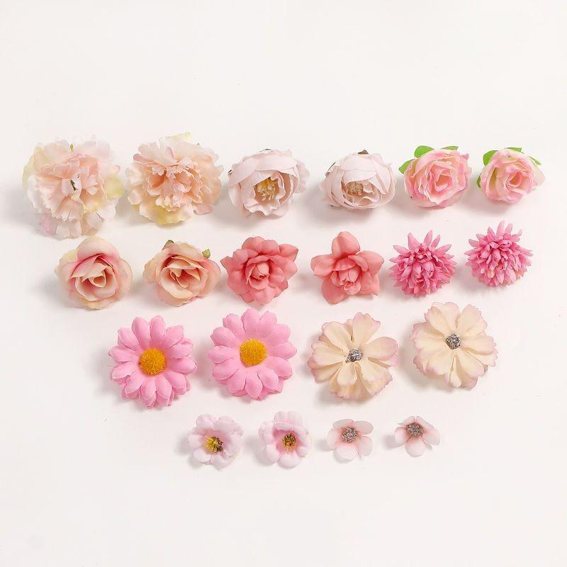 20pcs Silk Artificial Flower Head Home Decor Wedding Wall Backdrop DIY Party Floral Arrangement Table Display Art Supplies