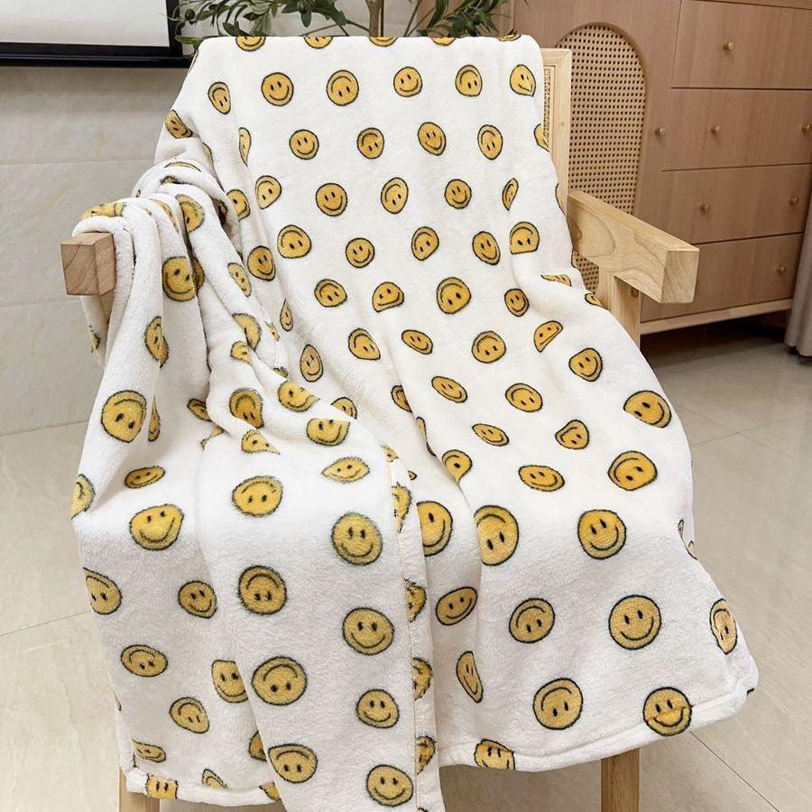 Cartoon Flannel Throw Blanket | Thick, Non-Shedding, All-Season Use for Dorms, Sofas, Cars