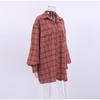 Casual Plaid Shirt Woman Loose 2026 Spring Autumn Lapel Buttons Women's Blouse Full Sleeve Cozy Vintage Tops Female Streetwear