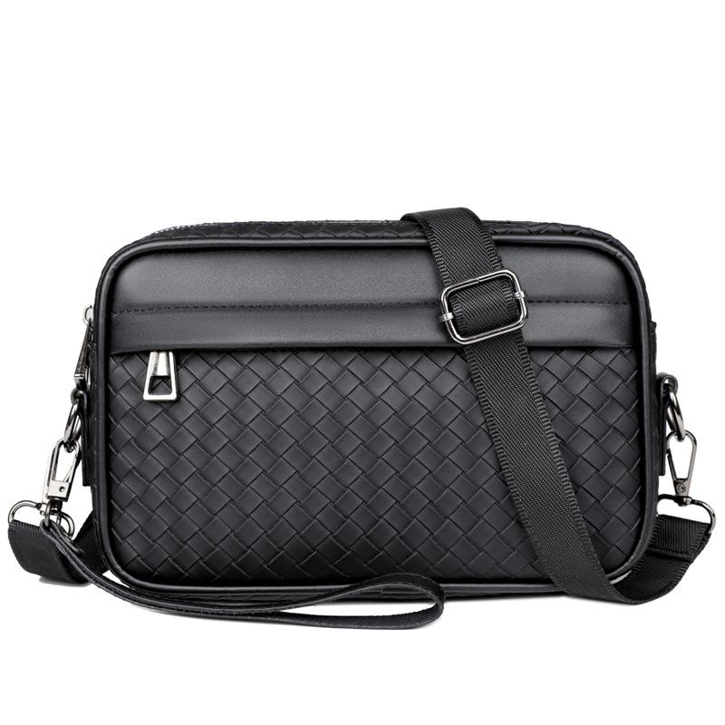 WEIXIER Herren Umhängetasche, Große Kapazität Premium Pu Leder Schultertasche, Einfache Vielseitige Pendler Sling für die Arbeit