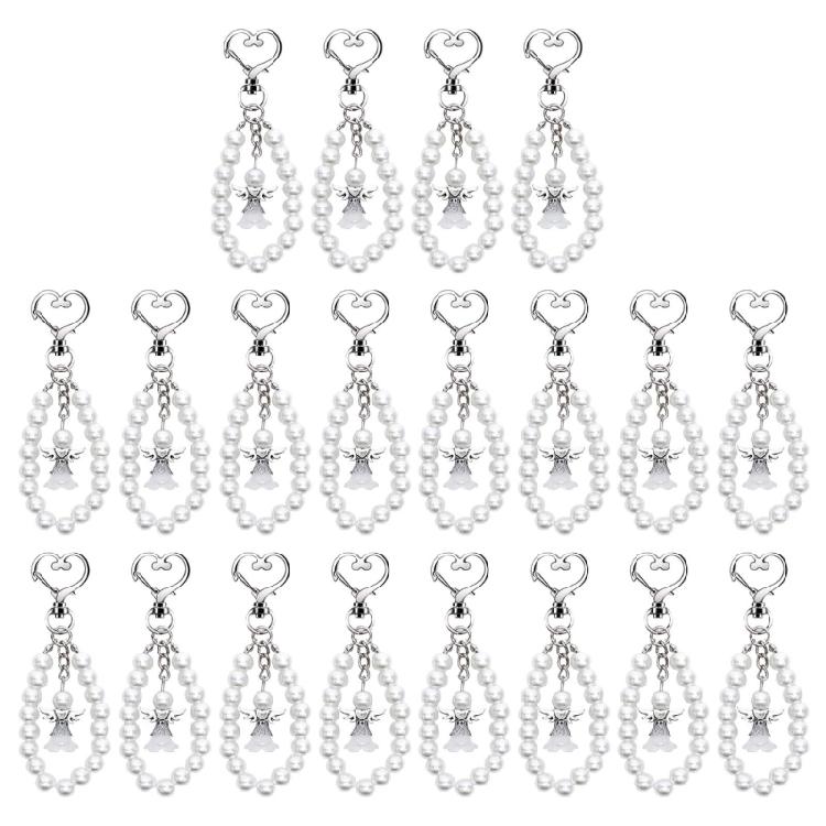 20pcs Guardian Angel Keychain Favor Party for Birthday Wedding Car Bag Accessory белый