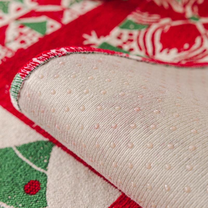 Christmas Sofa Seat Cover Non-Slip Chenille Sofa Pad Towel New Year Xmas Decorative Couch Slipcovers Home Party Decor