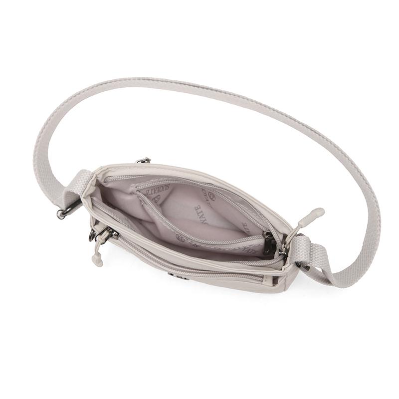 Small Square Bag Women's Lightweight Nylon Multi-Layer Shoulder Crossbody Bag