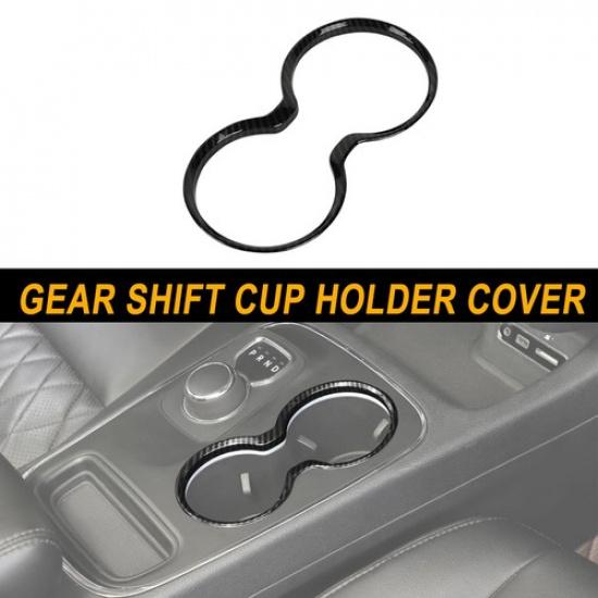 Carbon Fiber Gear Shift Cup Holder Cover Trim For 11-21 DurangoGrand Cherokee