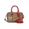 Coach Cutie 18 Chei Clasice Monogram Accesorii PVC Piele Geantă Boston Geantă de mână Geantă de umăr Geantă mică de damă Maro Roșu CN751-IMVGQ