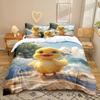 Little Duck Serie 3D Digitaldruck Dreiteiliges Bettwäscheset Laken Bettbezug