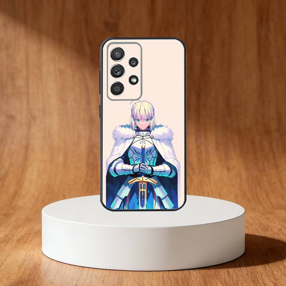 C-Cool F-Fate S-Saber Anime Phone Case For Samsung S25,S24,S21,S22,S23,S30,Ultra,S20,Plus,Fe,Note,10,9,5G Black Cover