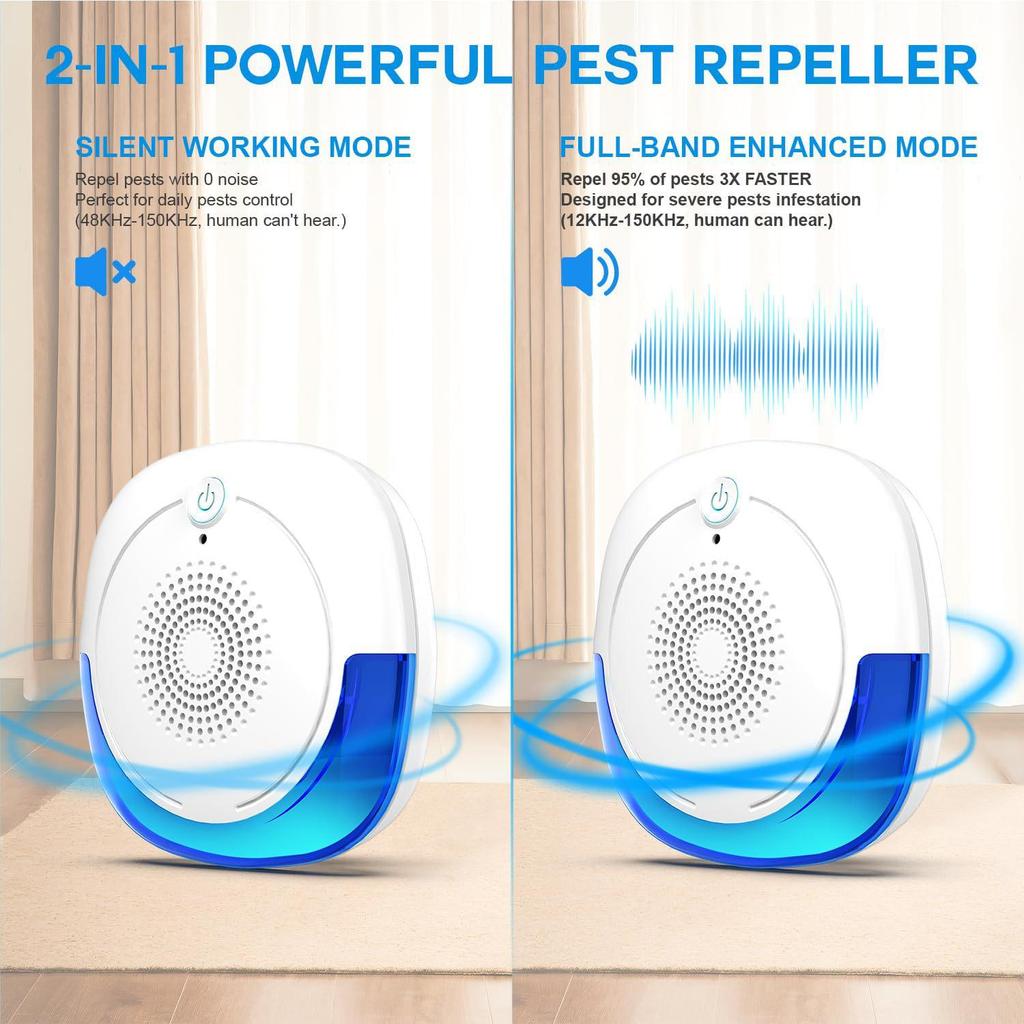 Ultrasonic Pest Repeller: Cockroaches, Rodents, Insects & Mosquitoes Control Device