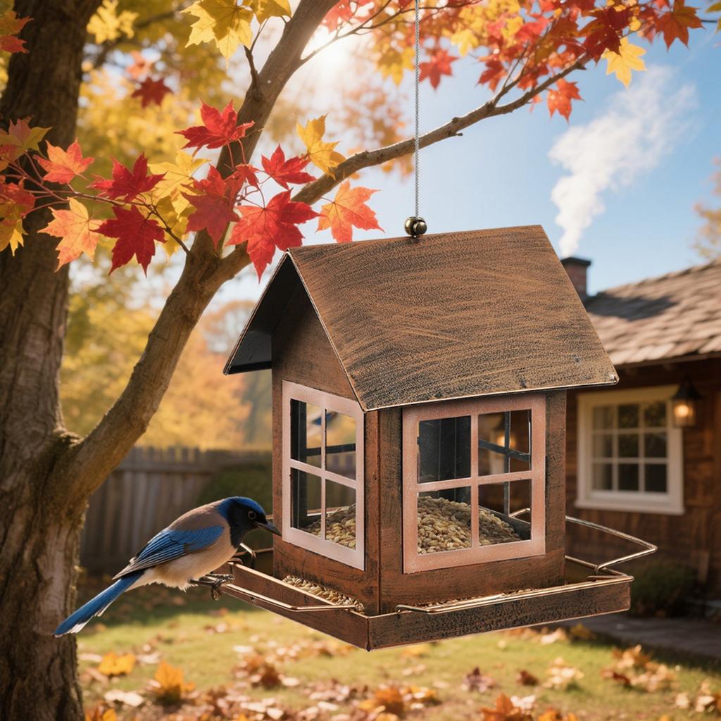 Metal Wild Bird Feeder, Suitable For Outdoor Hanging, Squirrel Feeder
