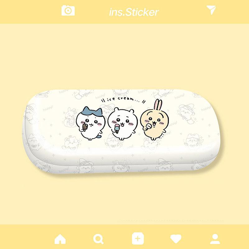 

Коробка для хранения мультфильмов Chiikawa, японская, простая, продвинутая, движущаяся, аниме-печать, очки Hachiware Usagi, весенняя коробка для хранения, подарок