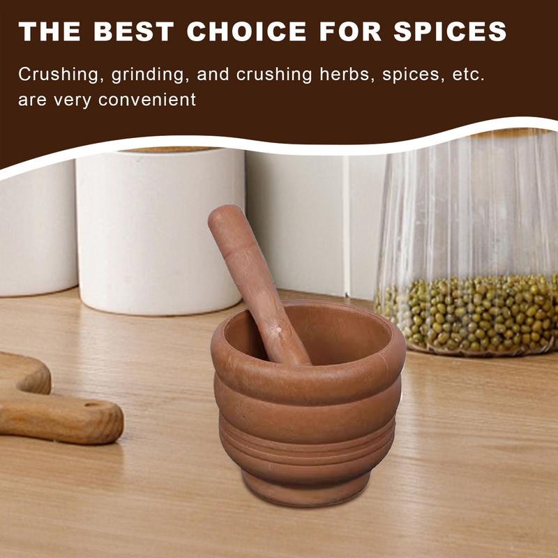 Manual Food Grinder Bowl Mashing Medicine Seasoning Tools Household Pressing Pounding Garlic Mortar and Pestle Set