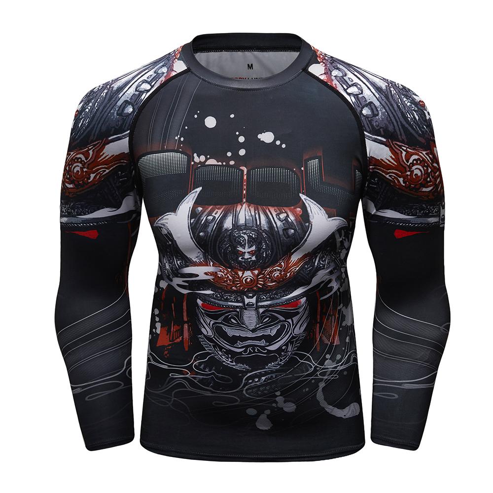 Maglietta a Maniche Lunghe MMA Compression Boxing No Gi Bjj Mma Surf Jiu Jitsu Rash Guard Rashguard T-shirt da Uomo Palestra Abbigliamento da Boxe