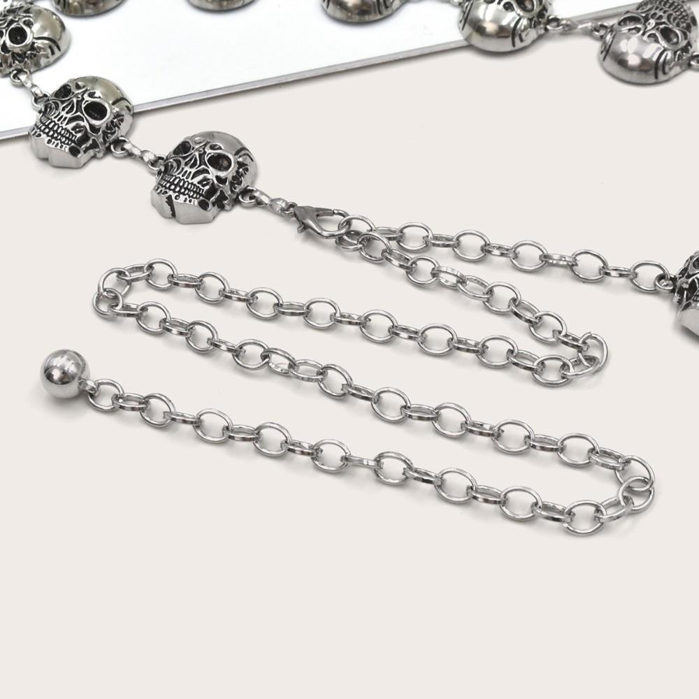 Punk Body Chain Silver Waistband Elegant Skull Waist Chain  Ladies