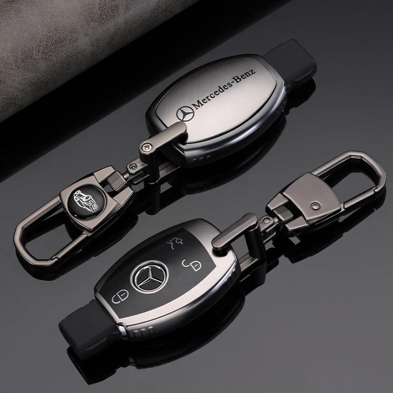 PU Car Key Case Cover Shell Fob For Mercedes Benz A B C E Class GLS GLA GLK GLC CLS CLA AMG W204 W205 W212 W463 W176 Keychain PD1