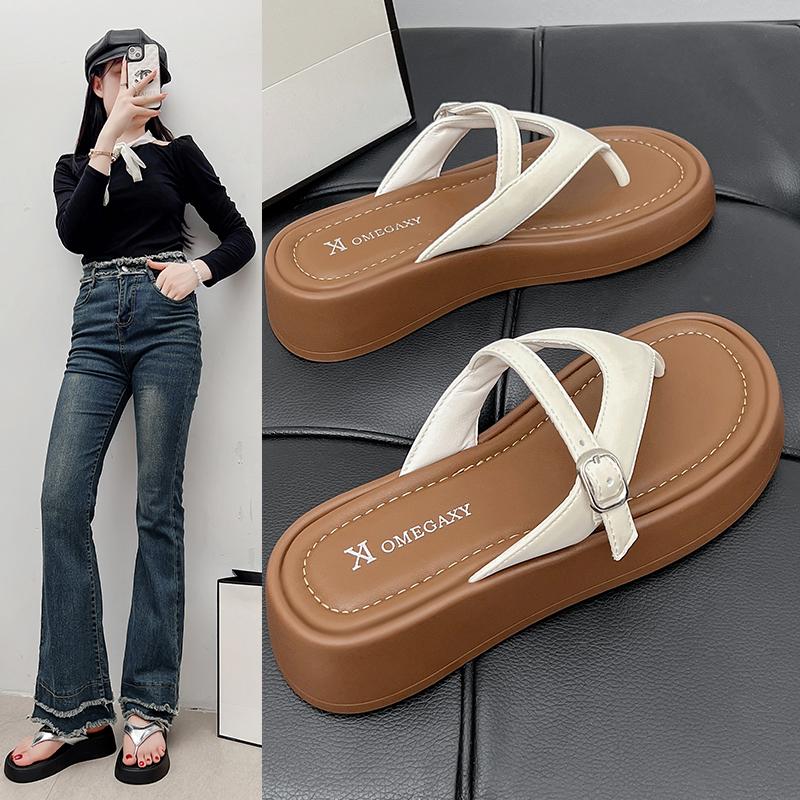 Fashion 2025Shoes Summer Clogs Woman ' Slippers Luxury Slides Low Platform Rubber Flip Flops Pantofle Beach Designer Hawaiian Soft