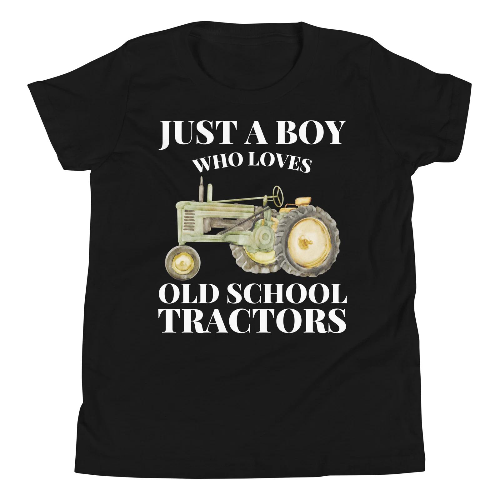 Just A Boy Who Loves Old School Tractors Farming Vehicle Lover T-Shirt 110