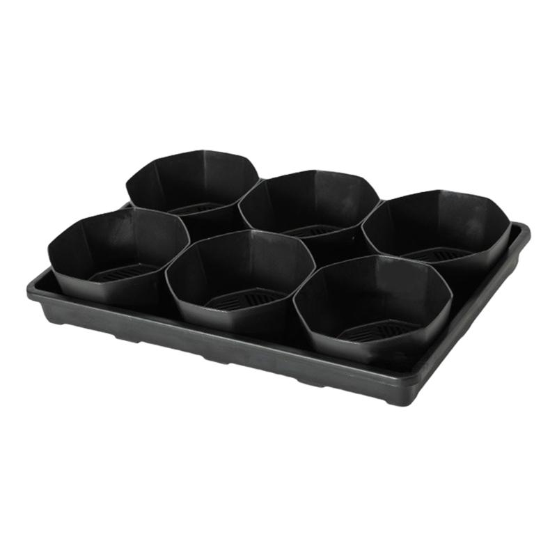 Thickened 6 Cell Round Nursery Pot Trays with 6Inch Pots Plant Shuttle Tray For Indoor And Outdoor Gardening Use