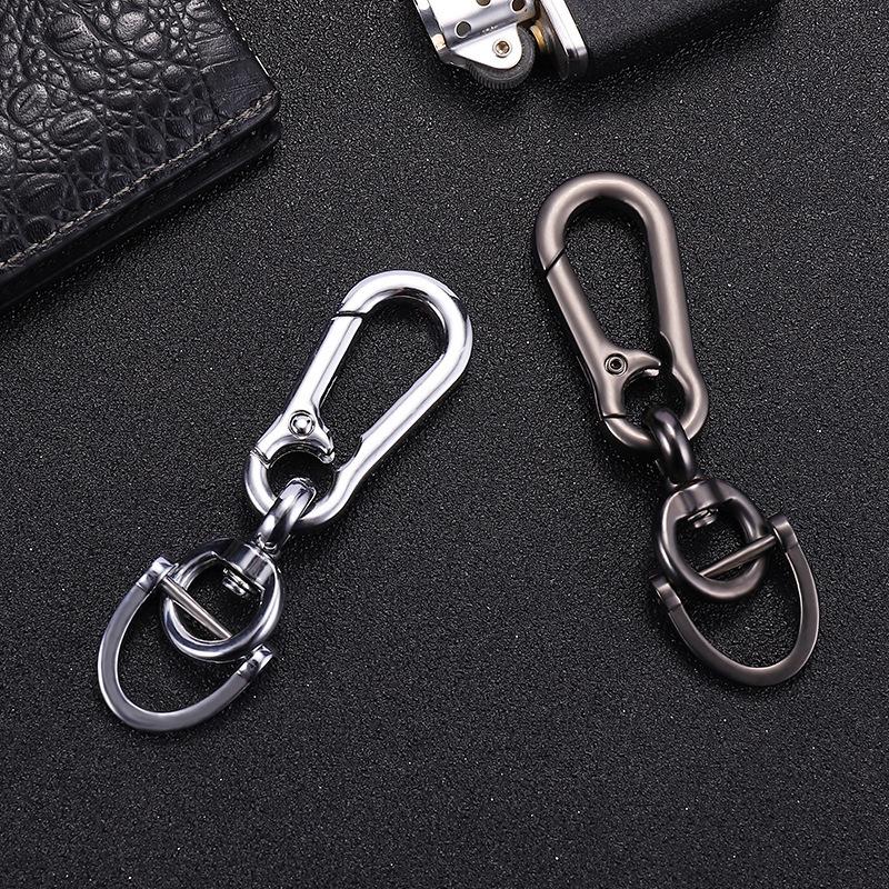 Men's Metal Horseshoe Buckle Keychain with Figure 8 Pendant - Creative Gift Keyring for Waist Hanging
