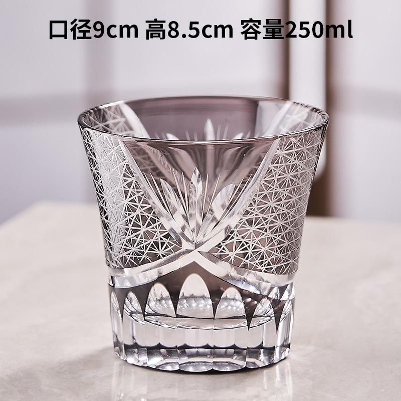 Japanisches Edo Kristallglas Whiskyglas handgeschnitztes Glas Geschenkbox