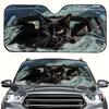 1Pcs Black Cat Theme Pattern Windshield Sunshade UV Rays Heat Blocker Keeps Vehicle Cool Unique Design Fit Sedans SUVs RVs