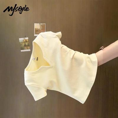 MJ STYLE Women's V-neck Slim Fit Short Sleeve T-shirt