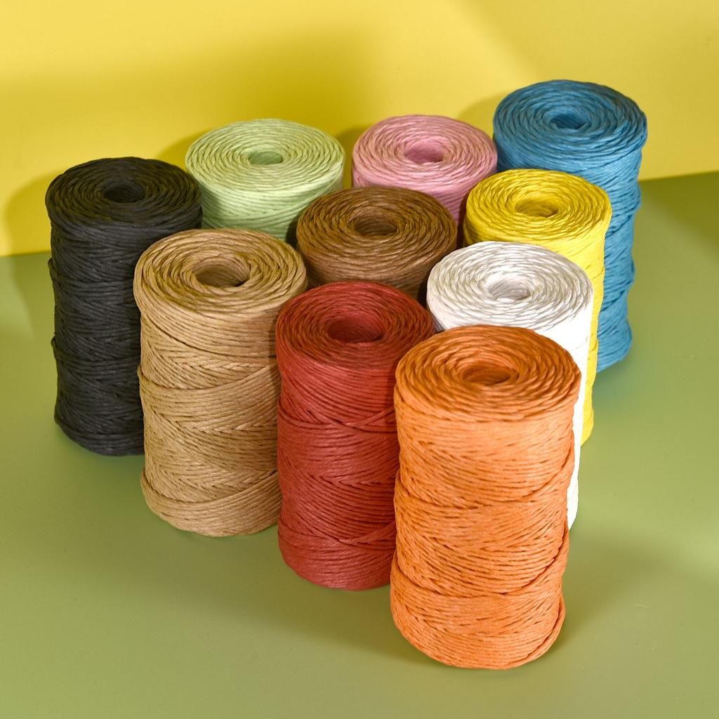 90 m/Rolle, farbiges Lafite-Papierseil, neues handgewebtes Papierseil, Bastelbedarf, DIY, handgefertigte Sommerhuttasche, Haken, Geschenkverpackung