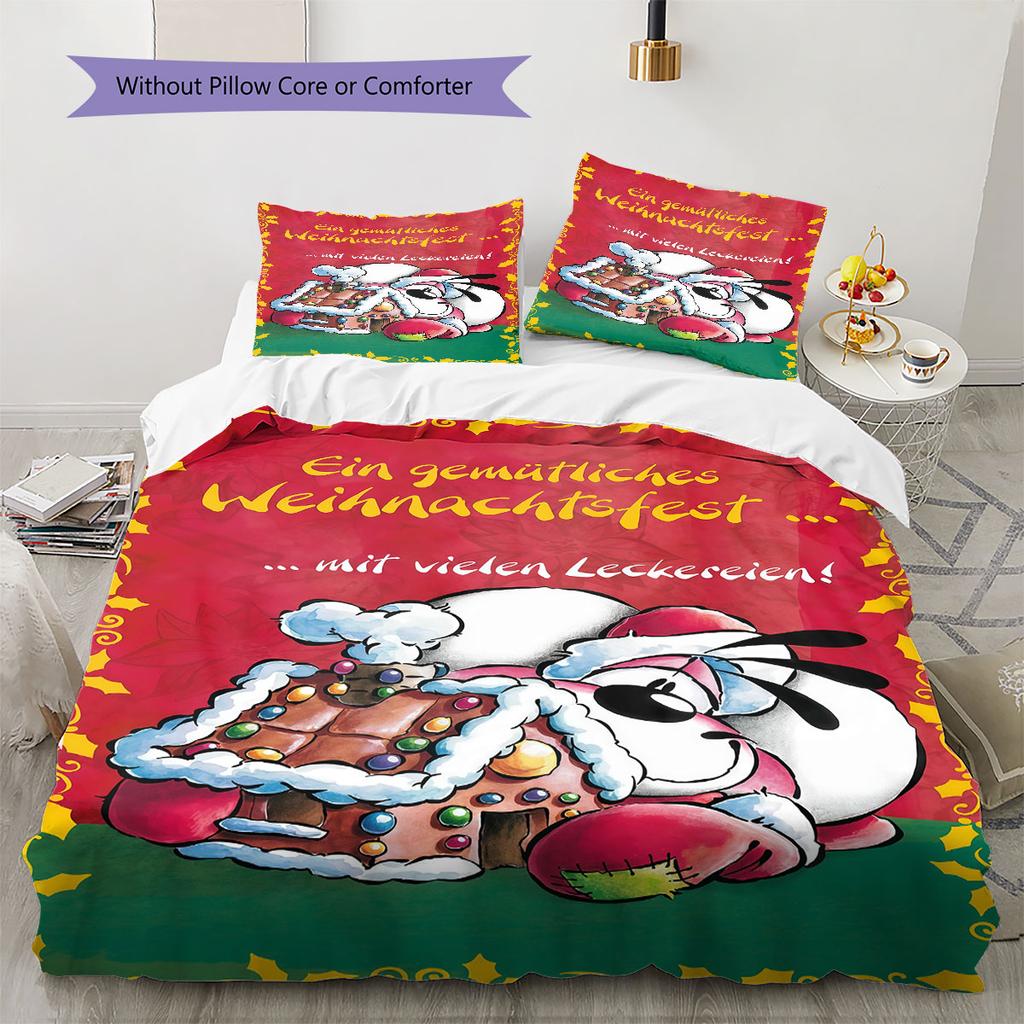 Diddl Bettwäsche Steppdecke Set Bettbezug Kissenbezug Heimdekoration Geburtstagsgeschenk (1 Bettbezug + 2 Kissenbezüge, ohne Füllung)