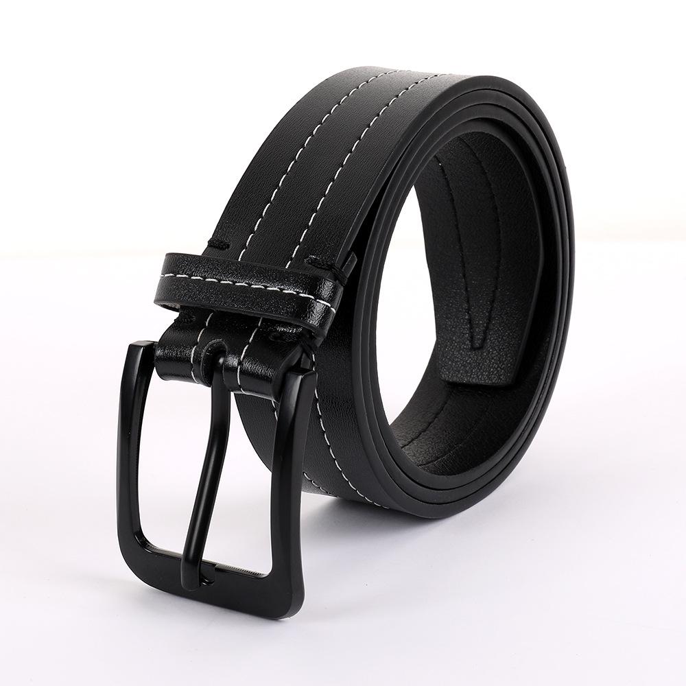 

Мужской винтажный кожаный ремень с пряжкой-штифтом - Классический, Универсальный, Повседневный и Деловой стиль Width 4.0 Length 1.25