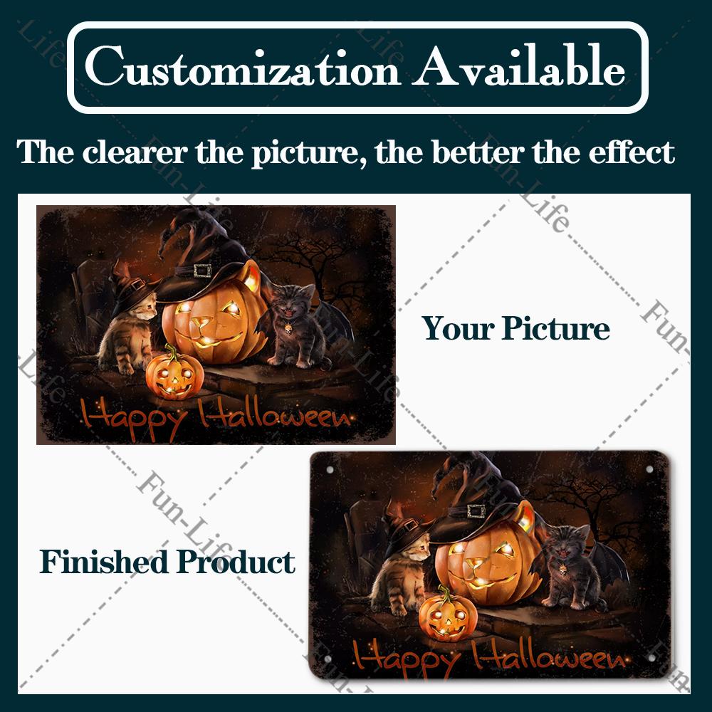 Halloween Shabby Chic Home Bar Festival Vintage Wall Decor Metal Tin Signs Pub Tavern Retro Pumpkin Decorative Plate 20x30cm