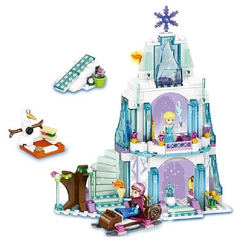 Frozen Dream Princess Elsa Ice Castle Princess Magic Castle Set Construction Blocks Present Toy Good Gift For Kidss
