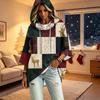Women's Fashion Christmas Print Hooded Pullover Top, 3/4 Sleeve Casual Tunic